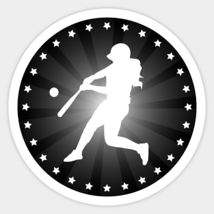 Softball Batter In Black Sticker